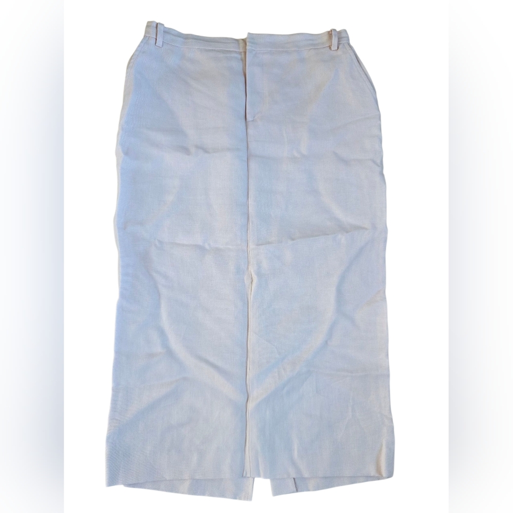 Ralph Lauren Purple Label Pink Midi 100% Linen Skirt Size 8